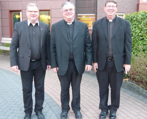 Hubertus Deuerling mit Pater David und Pater Leon in Münster