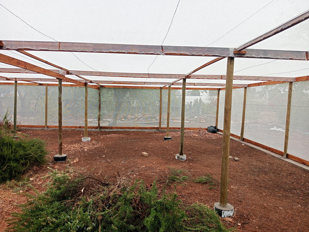 Der Polytunnel komplett aufgebaut